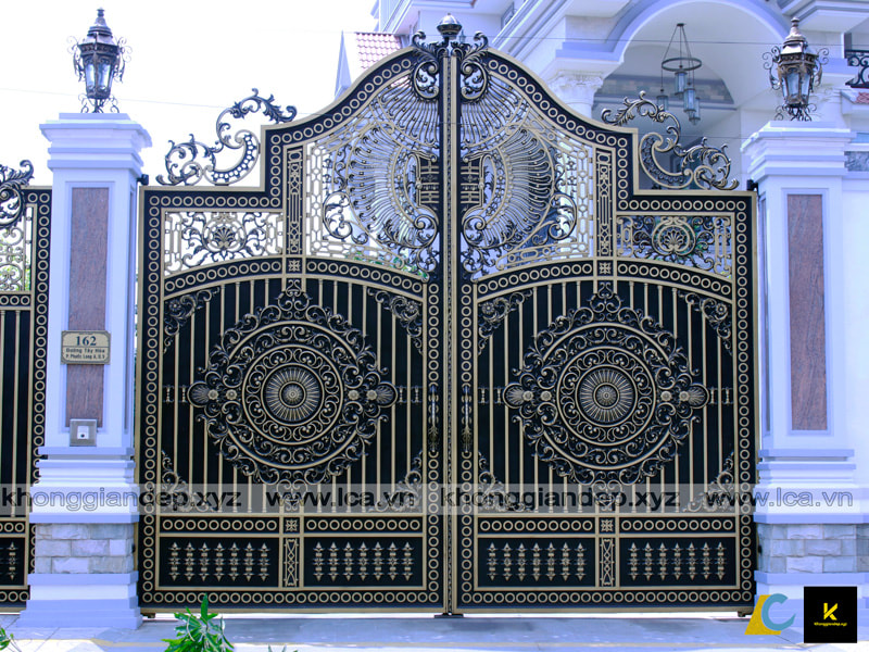 Thiết kế thi công cổng biệt thự cổng nhôm đúc Bình Dương